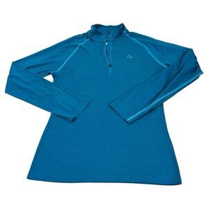 Paradox Women Sweatshirt M‎ Blue Merino Blend Dri Release Fresh Guard 1/4 Zip